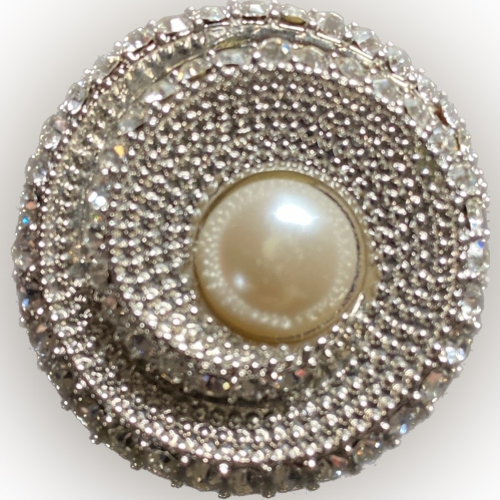 RING ADJUSTABLE Silver-tone Ring Adjustable Size Stretch Band Girl Woman Bling